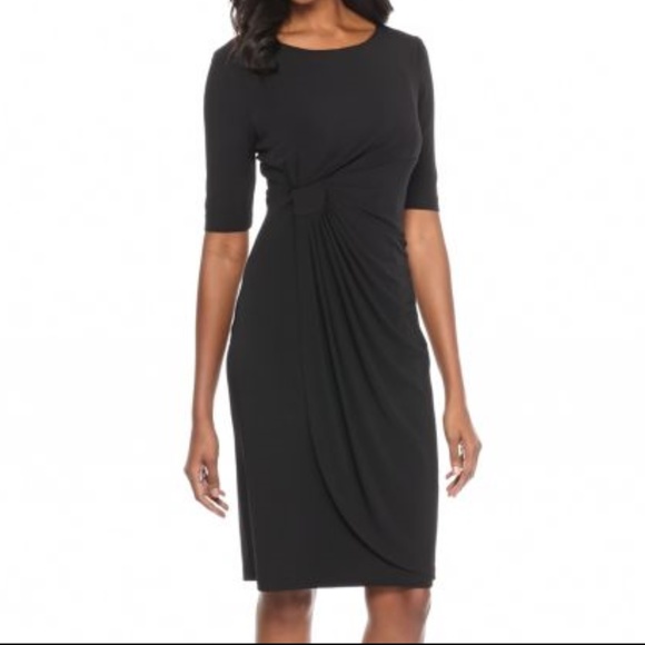 connected apparel | Dresses | Connected Apparel Jersey Wrap Black Dress Size | Poshmark